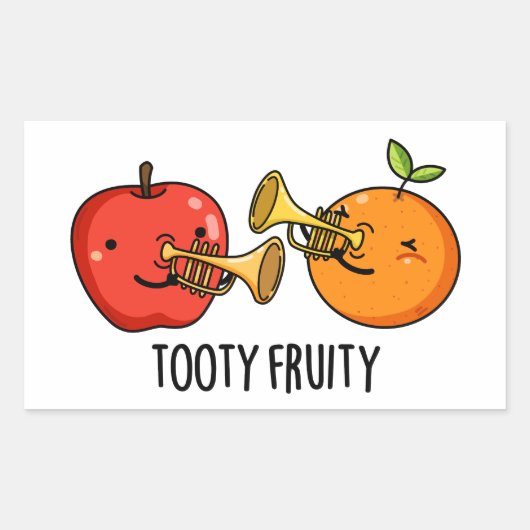 Tooty Fruity Funny Fruit Musician Puff Rechteckiger Aufkleber (Vorderseite)