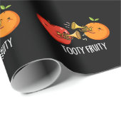 Tooty Fruity Funny Fruit Musiker Puck Dark BG Geschenkpapier (Rolleneckpunkt)