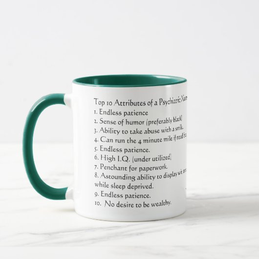 Top 10 Attribute einer psychiatrischen Tasse (Links)
