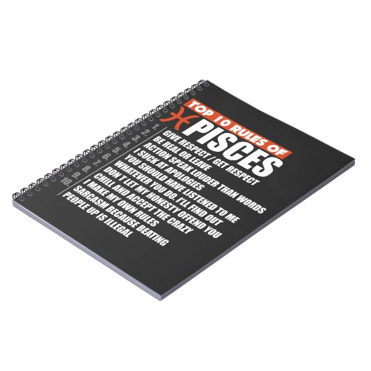 Top 10 Regeln des Fisch-Tierkreisgeschenkhoroskops Notizblock (Linke Seite)
