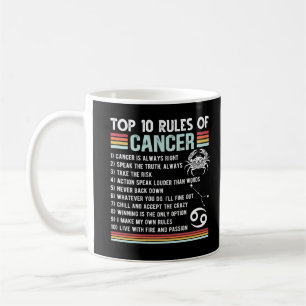 Top 10 Regeln des Krebs-Sternzeichens Vintage-Abze Kaffeetasse
