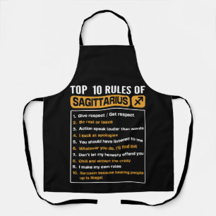 Top 10 Regeln von Sagittarius, Sagittarius Traits Schürze