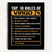 Top 10 Rules of Virgo, Funny Virgo Facts, Zodiac A Notizblock (Vorderseite)