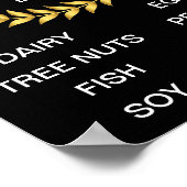 Top 8 Allergens-Liste Poster (Ecke)