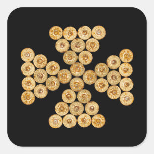 Top Ansicht der Jagdpatronen Quadratischer Aufkleber