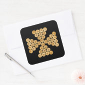 Top Ansicht der Jagdpatronen Quadratischer Aufkleber (Umschlag)