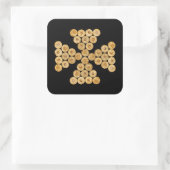 Top Ansicht der Jagdpatronen Quadratischer Aufkleber (Tasche)