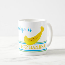 TOP BANANA, Ihr Name, Spaß, Streifen, niedlich Kaffeetasse