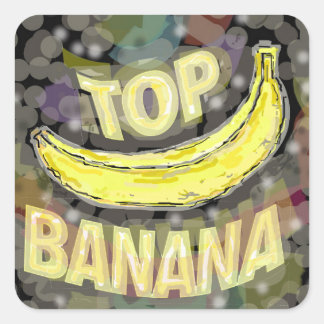 Top Banane. Quadratischer Aufkleber