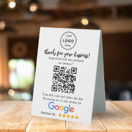 Top-Beschriftung der Google-Überprüfungstabelle Tischaufsteller