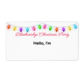 Top Border Christmas Lights Paper Name Markierung (Vorne)