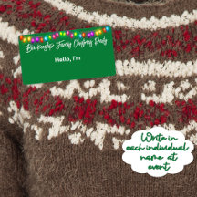 Top Border Christmas Lights Partys Sticker Name Ma