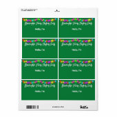 Top Border Christmas Lights Partys Sticker Name Ma (Vorne)