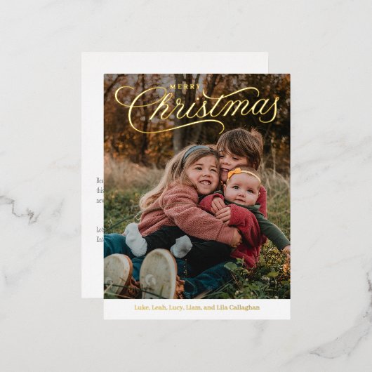 Top Caption Frohe Weihnachtsfeiertage Postkarte (Vorderseite/Rückseite)