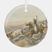 TOP Cattle Drive Glass Ornament Aus Glas (Vorderseite)