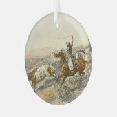 TOP Cattle Drive Glass Ornament Aus Glas (Vorderseite links)