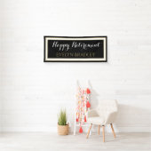 Top choice!Happy Ruhestand Banner in schwarz & gol (Insitu)