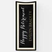 Top choice!Happy Ruhestand Banner in schwarz & gol (Vertikal)