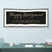 Top choice!Happy Ruhestand Banner in schwarz & gol (Messe)