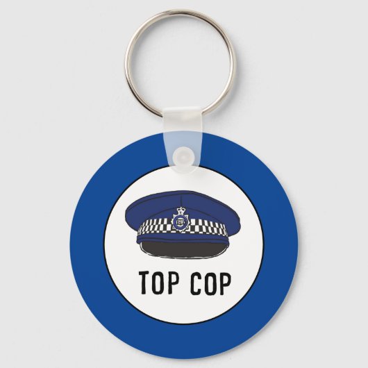 Top Cop. Polizist oder Constable. Schlüsselring Schlüsselanhänger (Vorderseite)