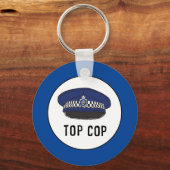 Top Cop. Polizist oder Schutzmann. Schlüsselanhäng Schlüsselanhänger (Vorderseite)