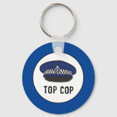 Top Cop. Polizist oder Schutzmann. Schlüsselanhäng Schlüsselanhänger (Rückseite)