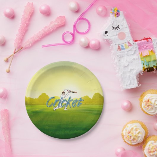TOP-Cricket Pappteller (Party)
