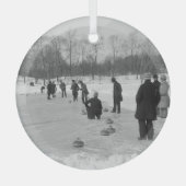 TOP Curling Old School Glass Ornament (Vorderseite)
