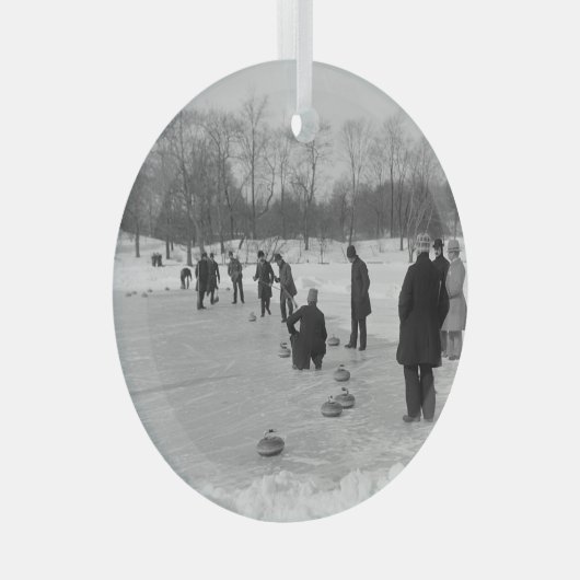 TOP Curling Old School Glass Ornament (Vorderseite Rechts)