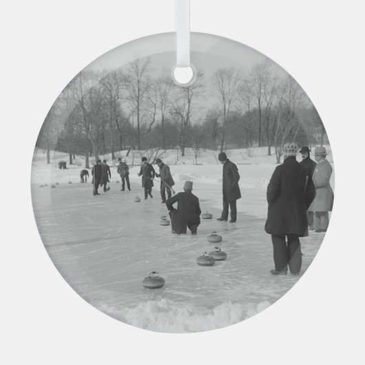 TOP Curling Old School Glass Ornament Aus Glas (Vorderseite)
