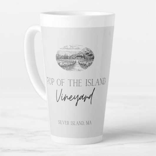 Top der Insel Weinkeller latte graue Tasse (Linke Ecke)