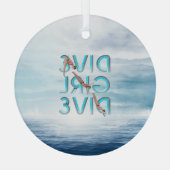 TOP Dive Girl Dive Glass Ornament (Rückseite)