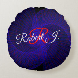 Top Down Dual Funnel Geometric Round Pillow Rundes Kissen