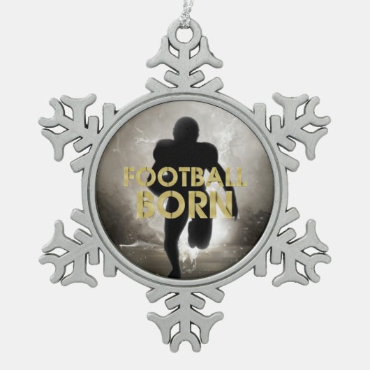 TOP Football Born Schneeflocken Zinn-Ornament (Vorderseite)