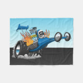 Top Fuel Dragster Cartoon Fleecedecke (Vorderseite (Horizontal))