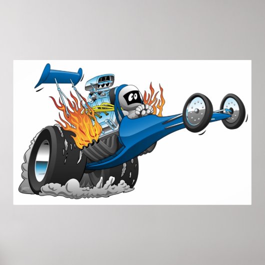 Top Fuel Dragster Cartoon Poster (Vorne)