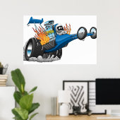 Top Fuel Dragster Cartoon Poster (Heimbüro)