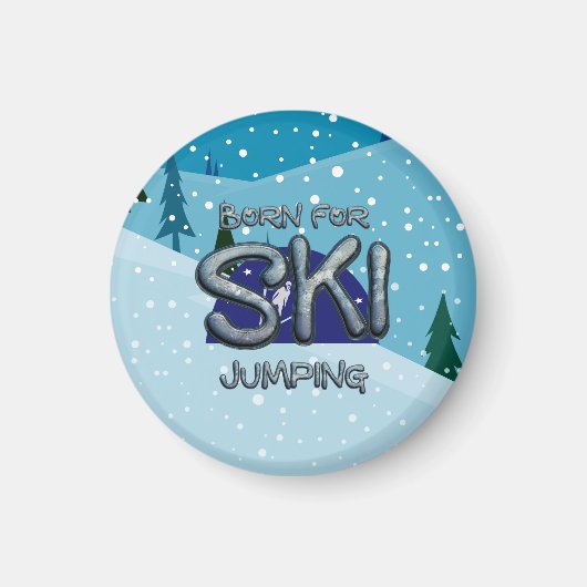 TOP Für den Skisprung geboren Magnet (Vorne)