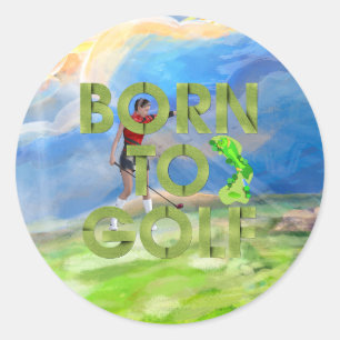 TOP Geboren zum Golf Runder Aufkleber
