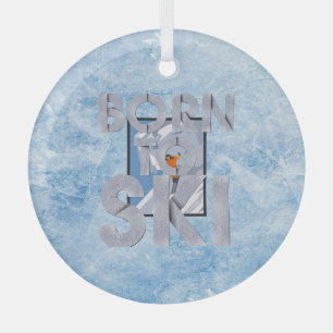 TOP Geboren zum Skispielverzierung Ornament Aus Glas