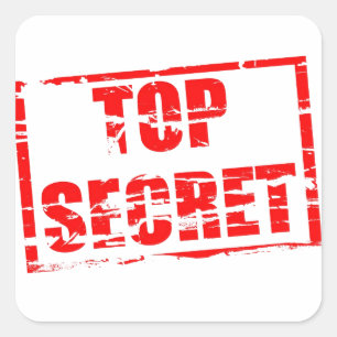 Top-geheime Briefmarke Quadratischer Aufkleber