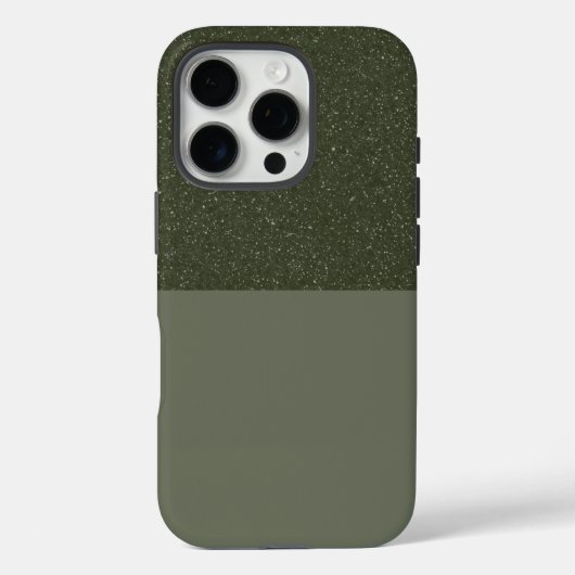 Top-Glitzer Moss Green iPhone 16 Case - Anpassen (Rückseite)