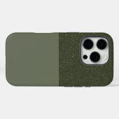 Top-Glitzer Moss Green iPhone 16 Case - Anpassen (Rückseite (Horizontal))
