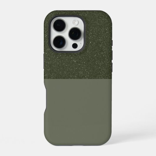 Top-Glitzer Moss Green iPhone 16 Case - Anpassen Hülle (Rückseite)