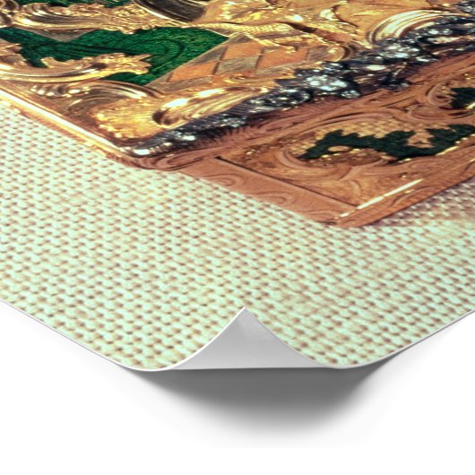 Top: Goldene Schnupfe mit verschiedenen Steinen Poster (Ecke)