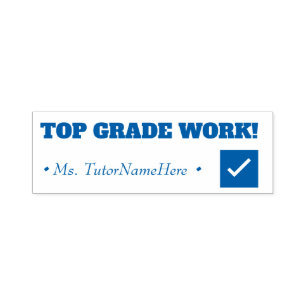 "TOP GRADE ARBEIT!" Schullehrer Rubber-Briefmarke Permastempel