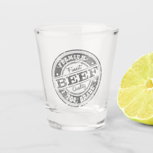 Top Grade Beef Gray Schnapsglas (Vorderseite)