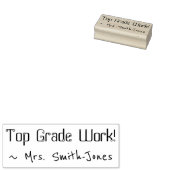 "Top Grade Work!" + Teacher's Name Rubber Briefmar Gummistempel (Stempel)