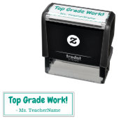 "Top Grade Work!" + Tutor Name Rubber Briefmarke Permastempel (Beispiel)