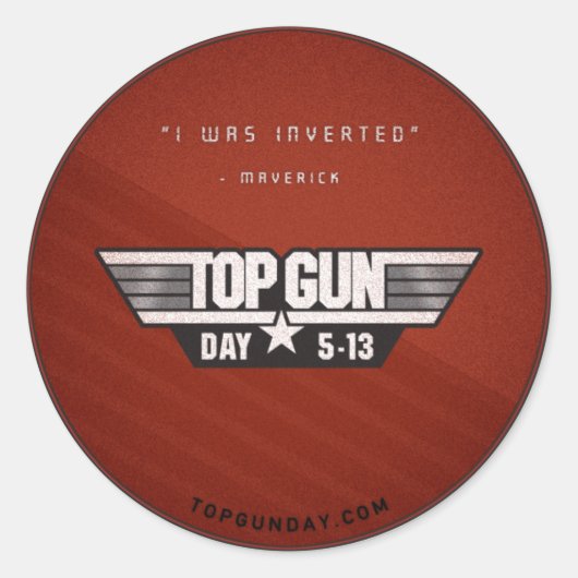Top Gun Day Aufkleber v2 - Ich war invertiert (Vorderseite)